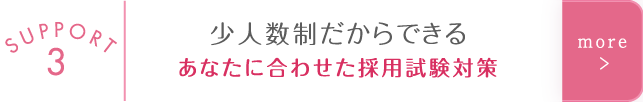 少人数制だからできるあなたに合わせた採用試験対策