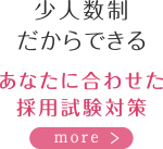 少人数制だからできるあなたに合わせた採用試験対策