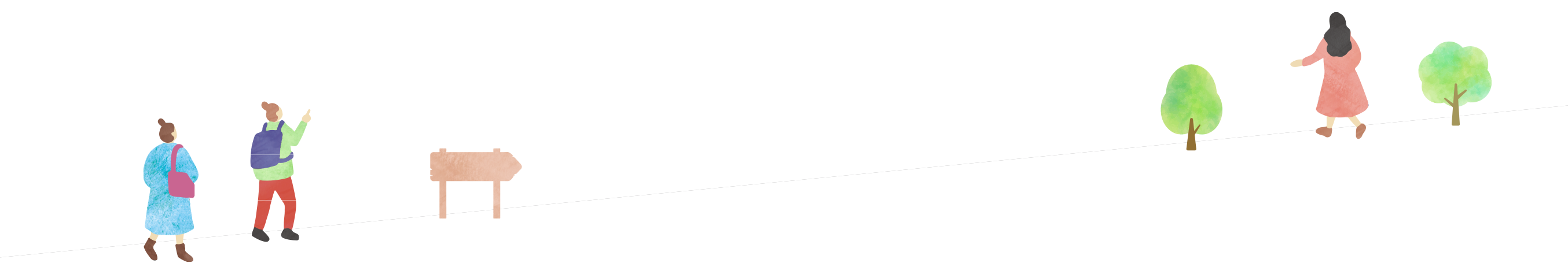 散歩してるイラスト